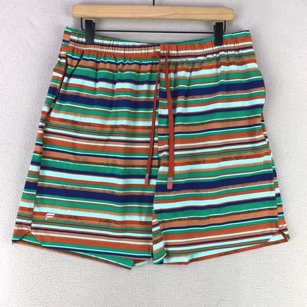 Fabletics‎ The One Short Mens L Striped Athletic Gym Training Shorts